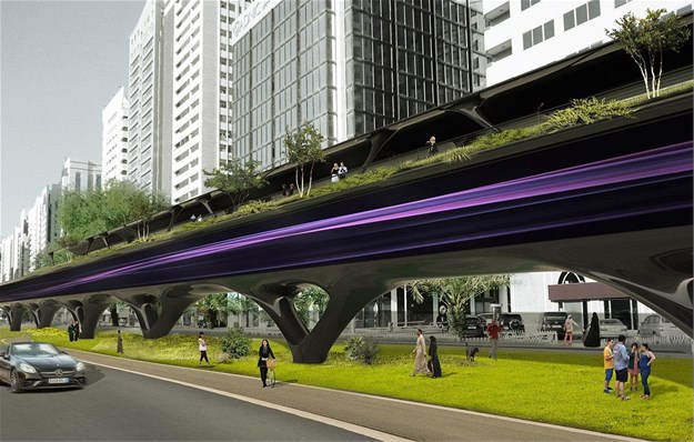 MAD Architects designs self-powered hyperloop system integrated with urban farming